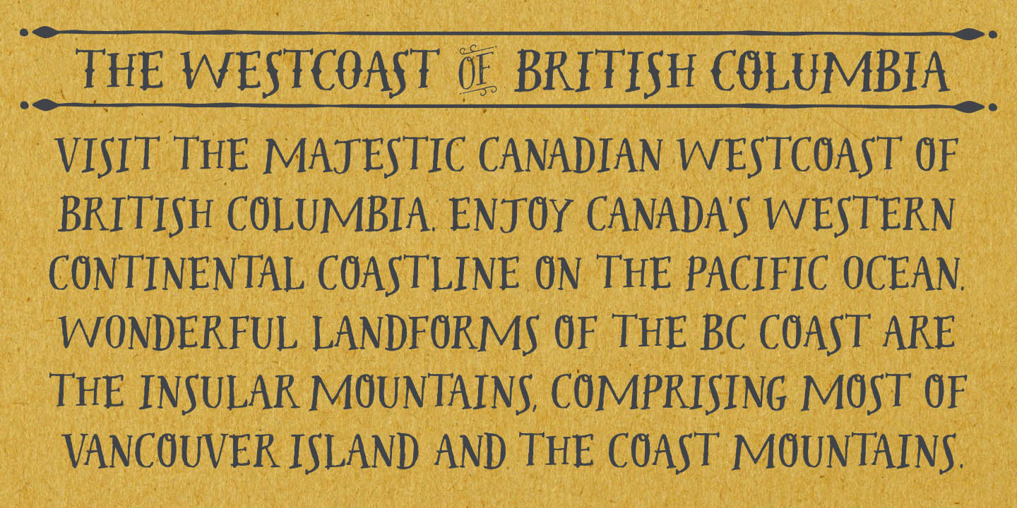 Пример шрифта Westcoast Letters #6